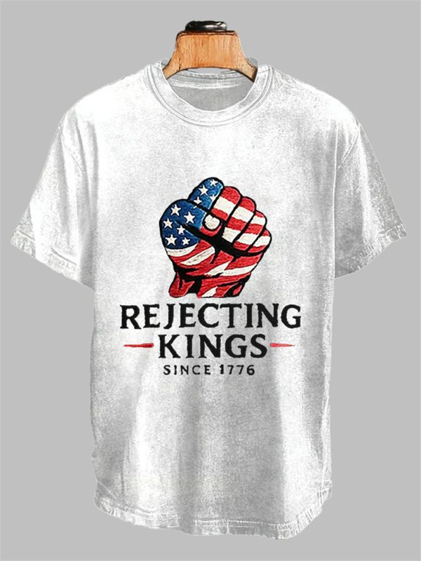Mens "Rejecting Kings Since 1776" Print T Shirt 4